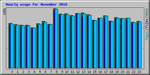 Hourly usage for November 2016